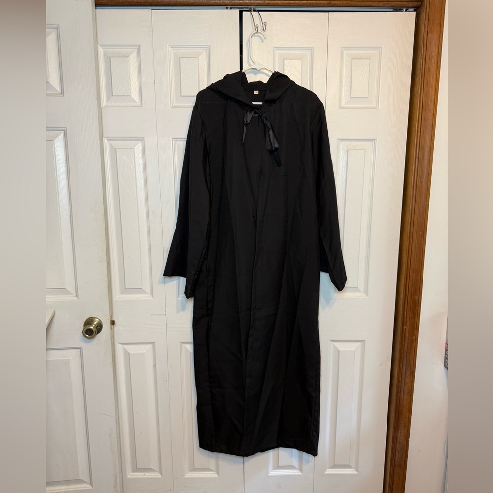 Men's Black Hooded Robe